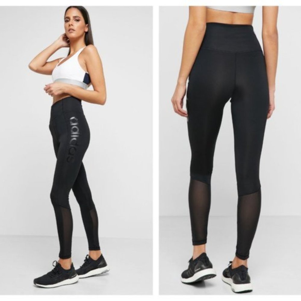 ADIDAS Designed 2 Move Leggings Mesh Black {HH27}